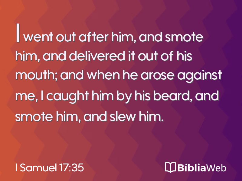 I Samuel 17:35 em imagem para compartilhar