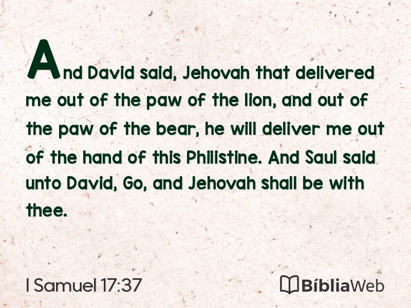 I Samuel 17:37 em imagem para compartilhar