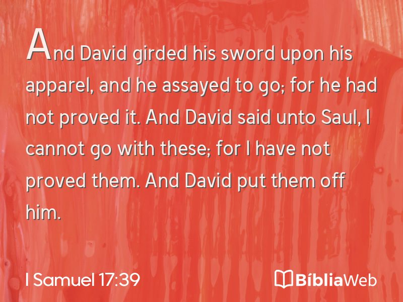 I Samuel 17:39 em imagem para compartilhar
