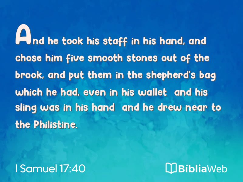 I Samuel 17:40 em imagem para compartilhar