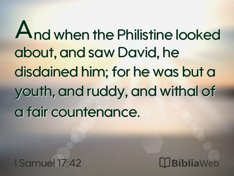 I Samuel 17:42 em imagem para compartilhar