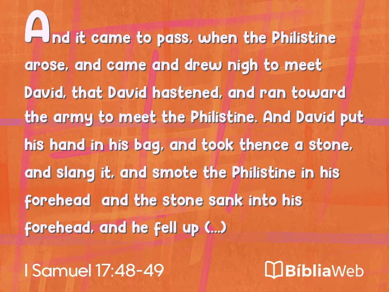 I Samuel 17:48-49 em imagem para compartilhar