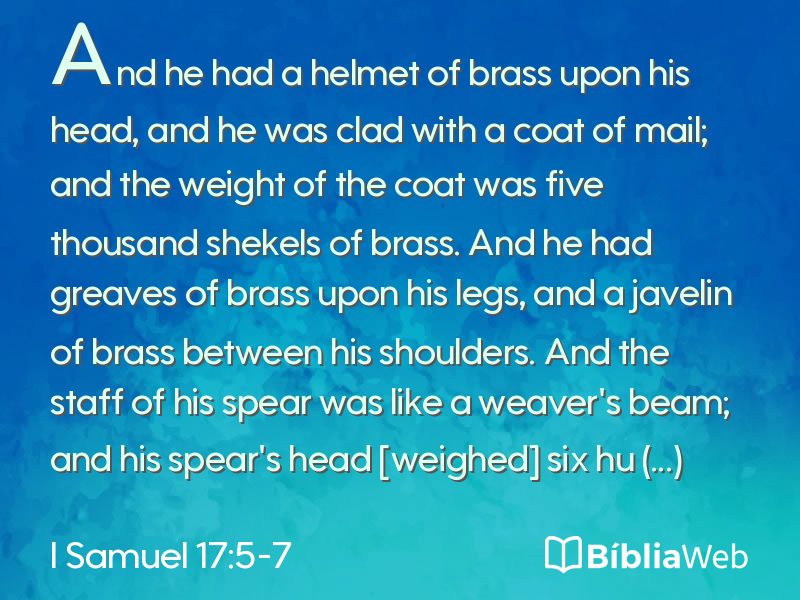 I Samuel 17:5-7 em imagem para compartilhar