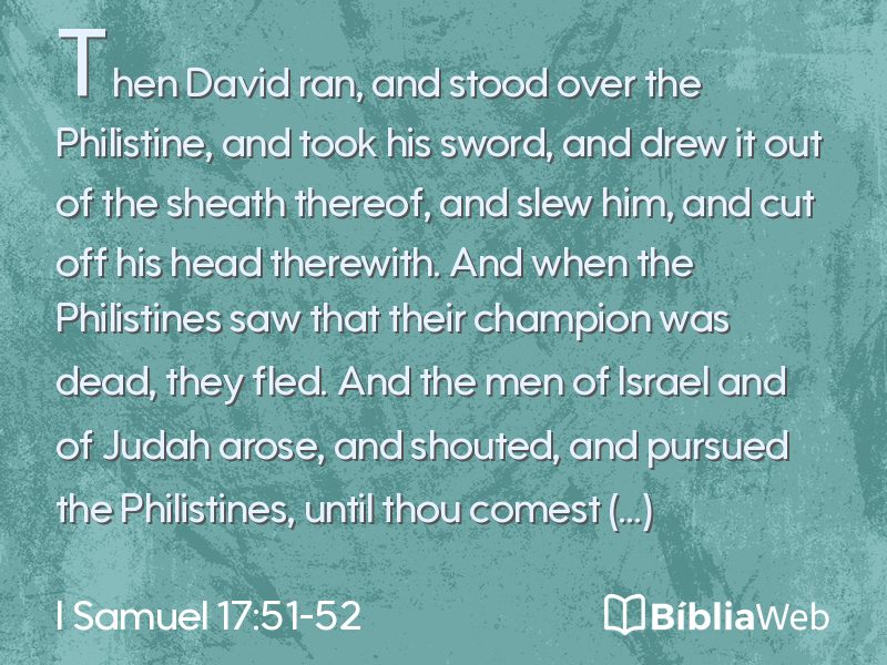 I Samuel 17:51-52 em imagem para compartilhar