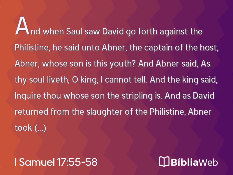 I Samuel 17:55-58 em imagem para compartilhar