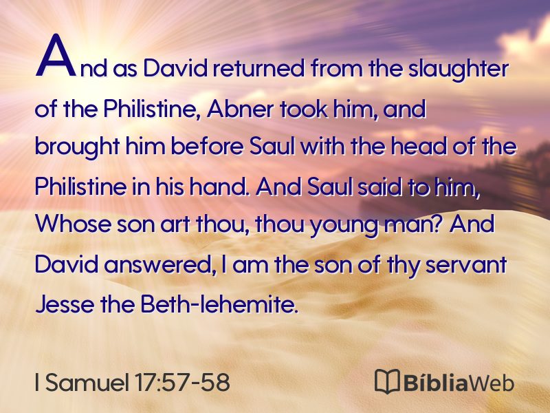 I Samuel 17:57-58 em imagem para compartilhar
