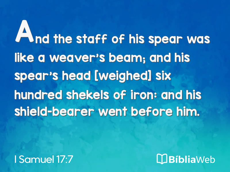 I Samuel 17:7 em imagem para compartilhar