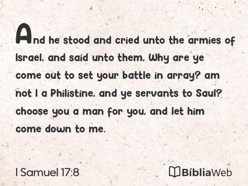 I Samuel 17:8 em imagem para compartilhar