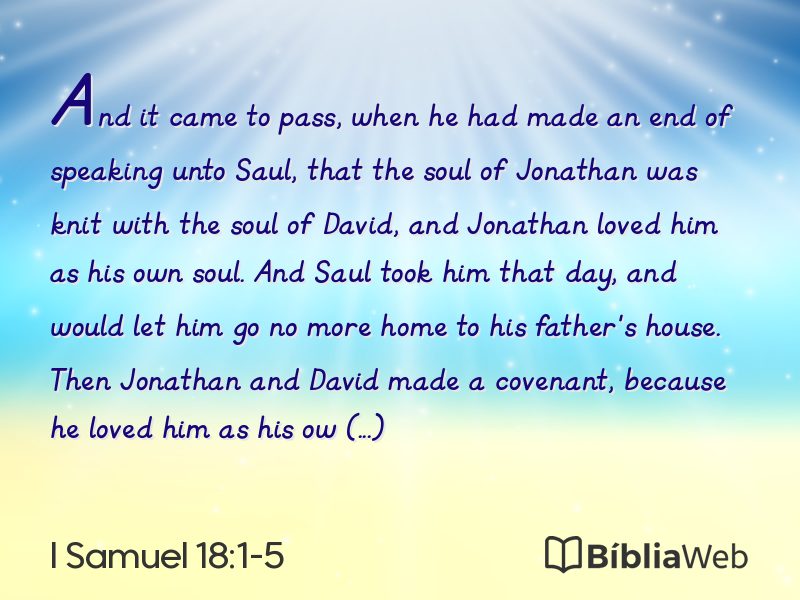 I Samuel 18:1-5 em imagem para compartilhar
