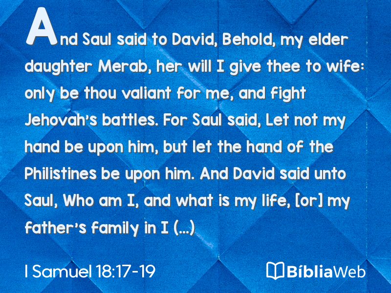 I Samuel 18:17-19 em imagem para compartilhar