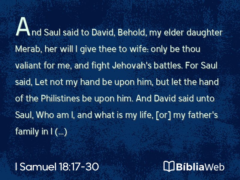 I Samuel 18:17-30 em imagem para compartilhar