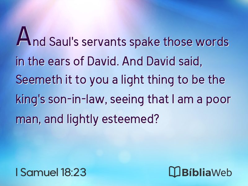 I Samuel 18:23 em imagem para compartilhar