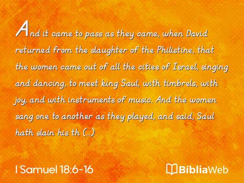 I Samuel 18:6-16 em imagem para compartilhar