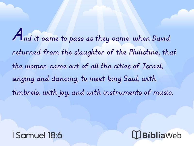 I Samuel 18:6 em imagem para compartilhar