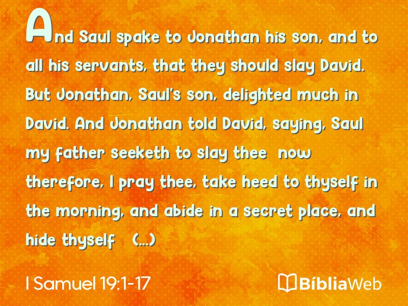 I Samuel 19:1-17 em imagem para compartilhar