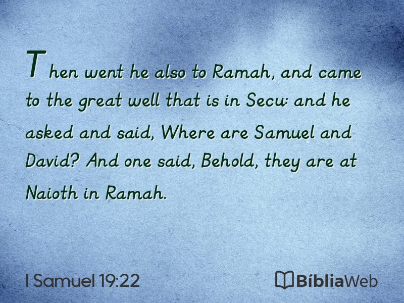 I Samuel 19:22 em imagem para compartilhar