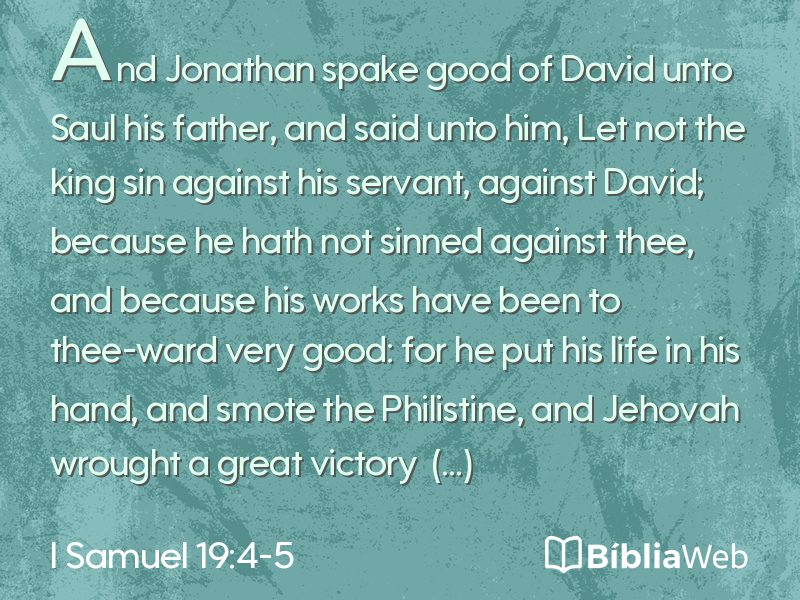 I Samuel 19:4-5 em imagem para compartilhar