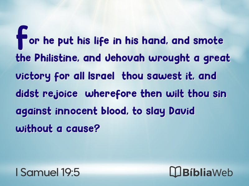 I Samuel 19:5 em imagem para compartilhar