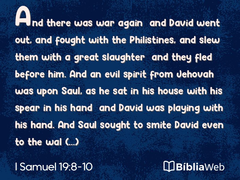 I Samuel 19:8-10 em imagem para compartilhar