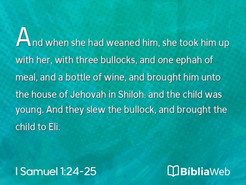 I Samuel 1:24-25 em imagem para compartilhar