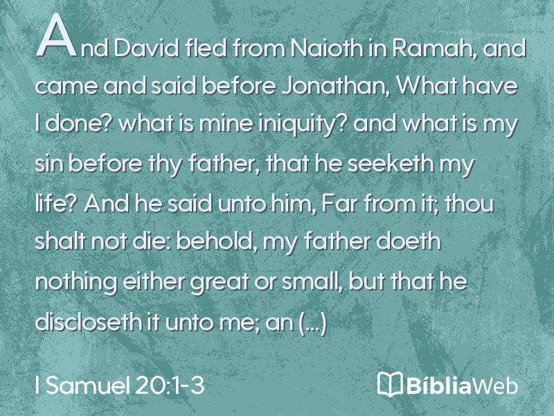 I Samuel 20:1-3 em imagem para compartilhar
