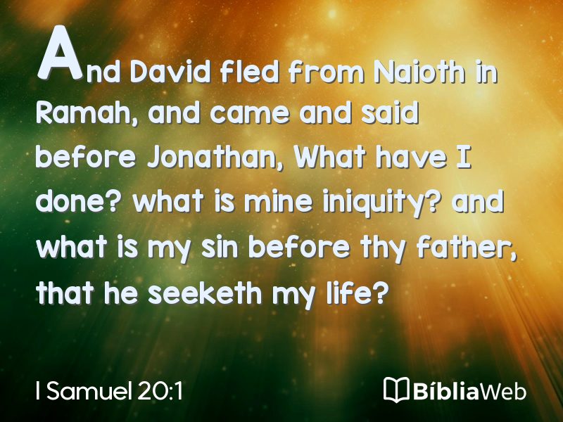 I Samuel 20:1 em imagem para compartilhar