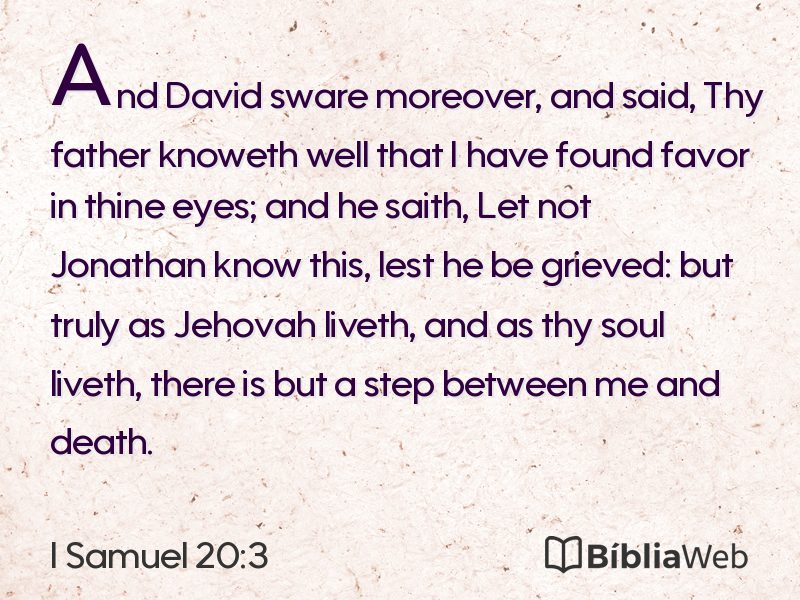 I Samuel 20:3 em imagem para compartilhar