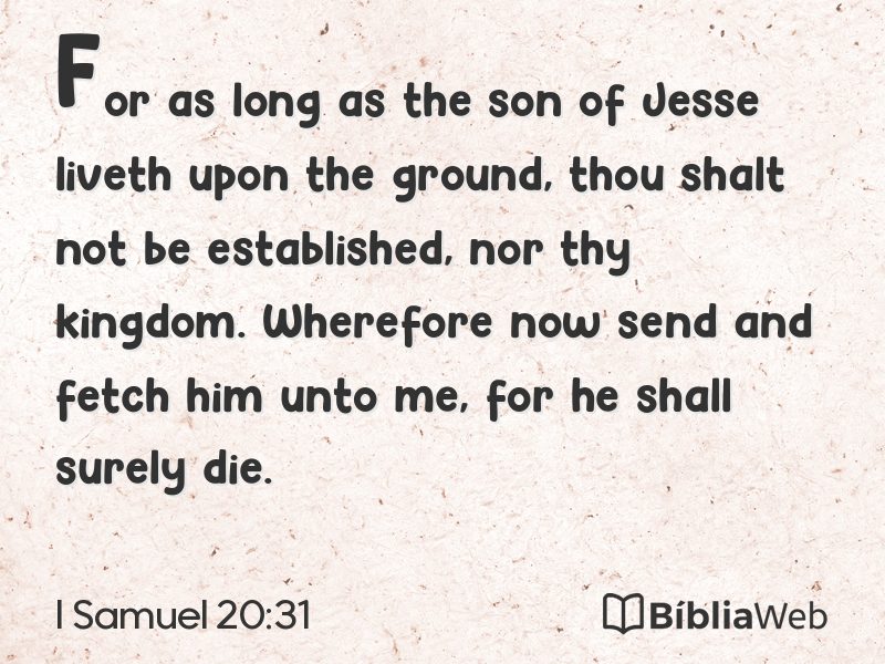 I Samuel 20:31 em imagem para compartilhar