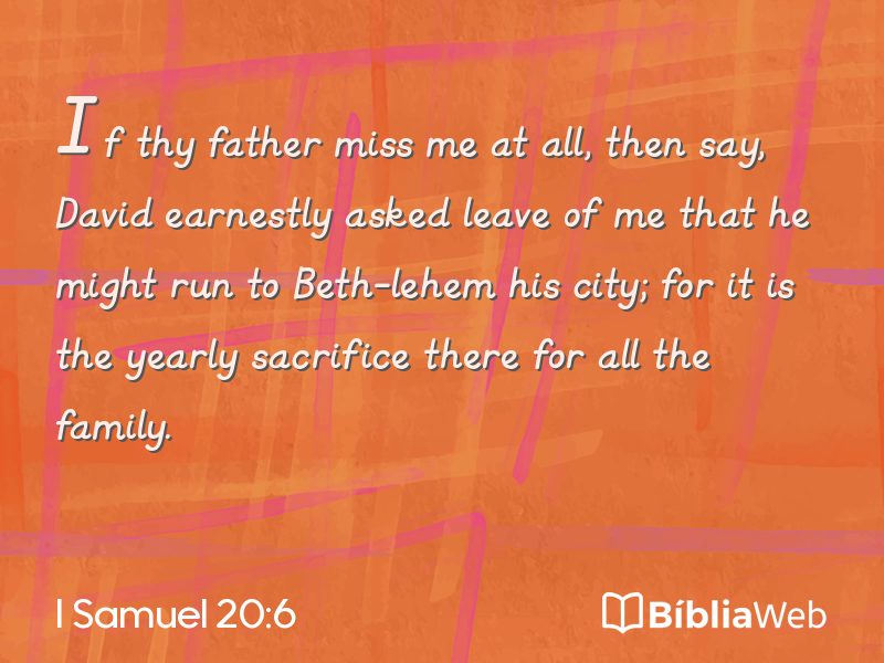 I Samuel 20:6 em imagem para compartilhar