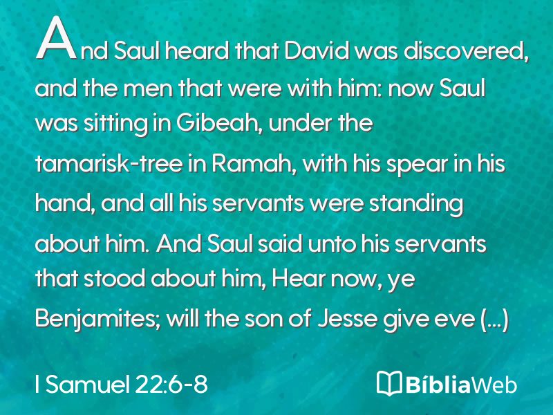 I Samuel 22:6-8 em imagem para compartilhar