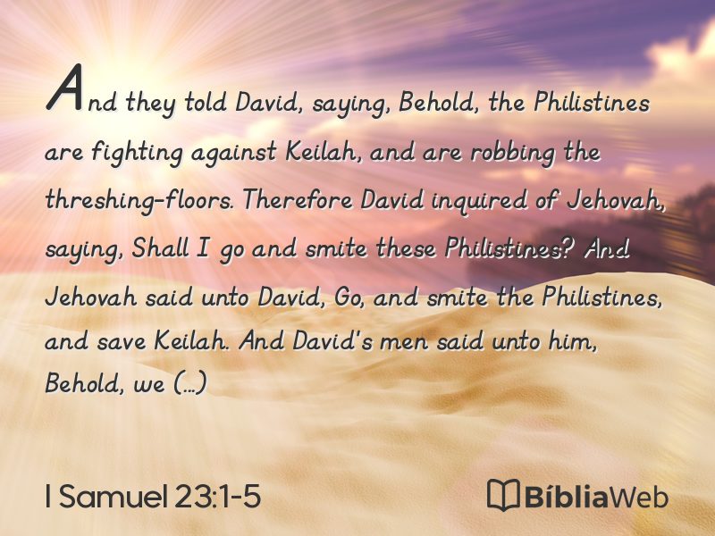 I Samuel 23:1-5 em imagem para compartilhar