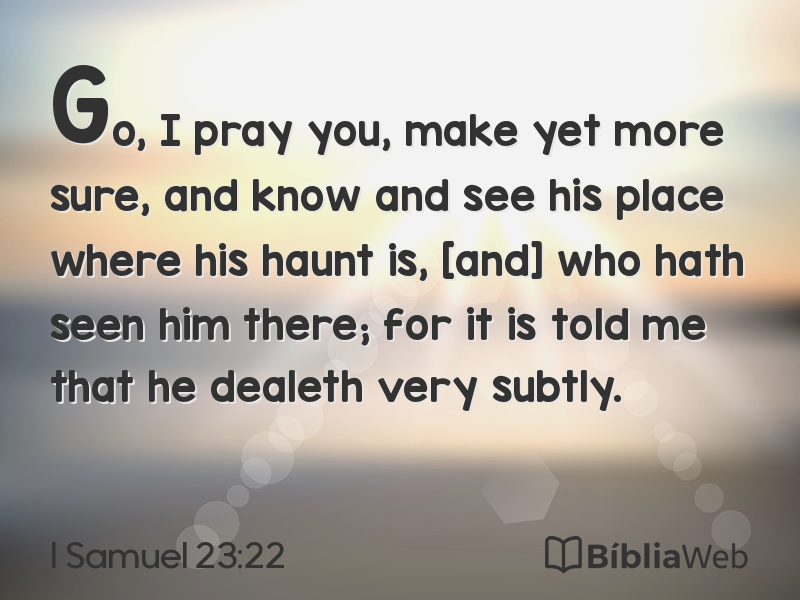 I Samuel 23:22 em imagem para compartilhar