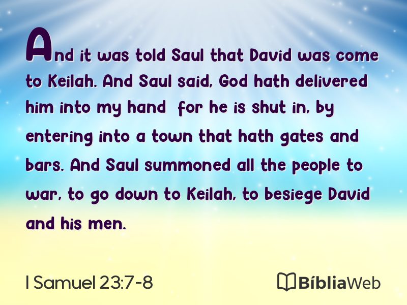 I Samuel 23:7-8 em imagem para compartilhar