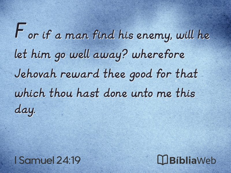 I Samuel 24:19 em imagem para compartilhar