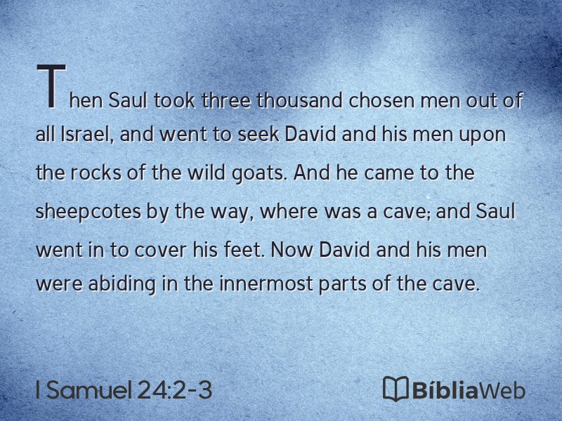 I Samuel 24:2-3 em imagem para compartilhar