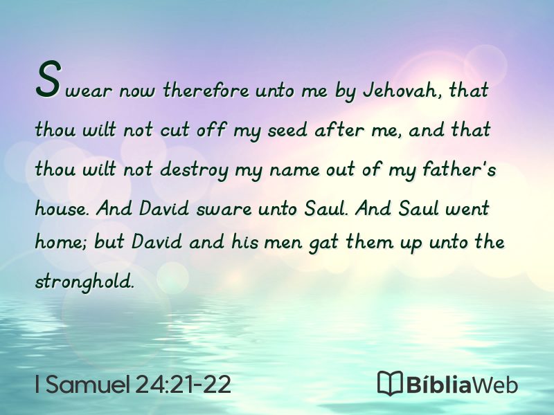 I Samuel 24:21-22 em imagem para compartilhar