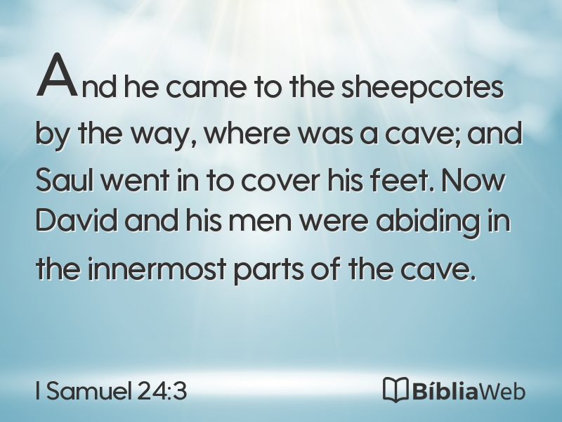 I Samuel 24:3 em imagem para compartilhar