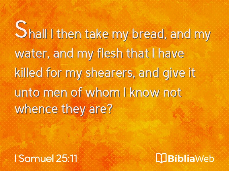I Samuel 25:11 em imagem para compartilhar