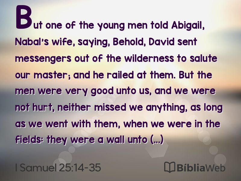 I Samuel 25:14-35 em imagem para compartilhar