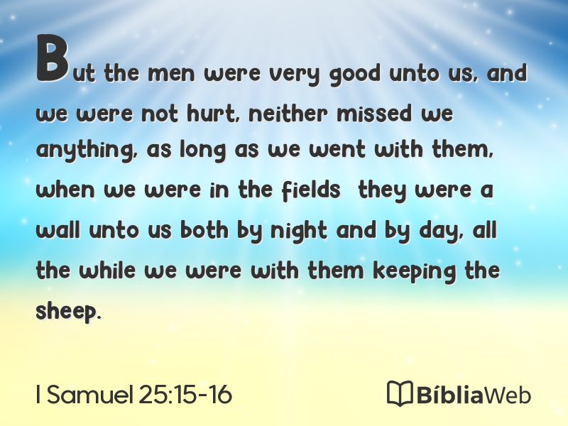 I Samuel 25:15-16 em imagem para compartilhar