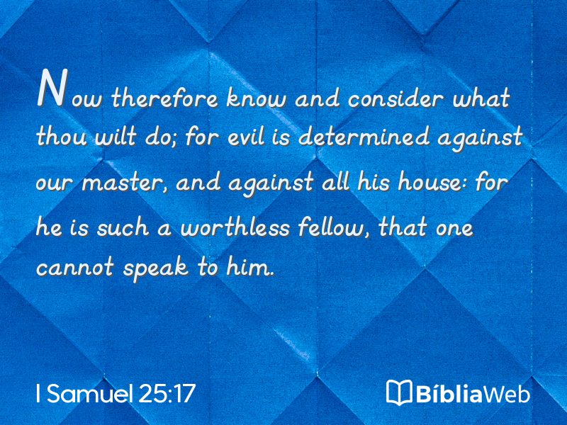 I Samuel 25:17 em imagem para compartilhar