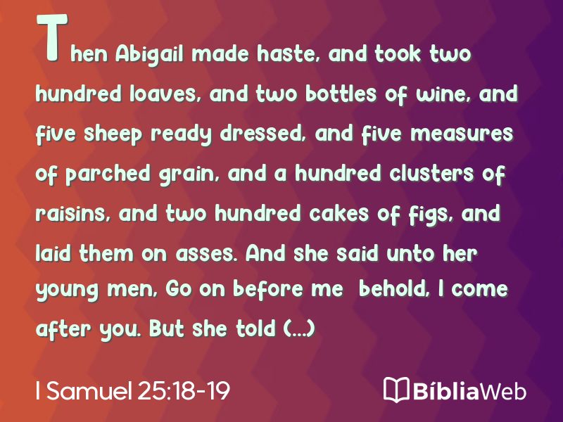 I Samuel 25:18-19 em imagem para compartilhar