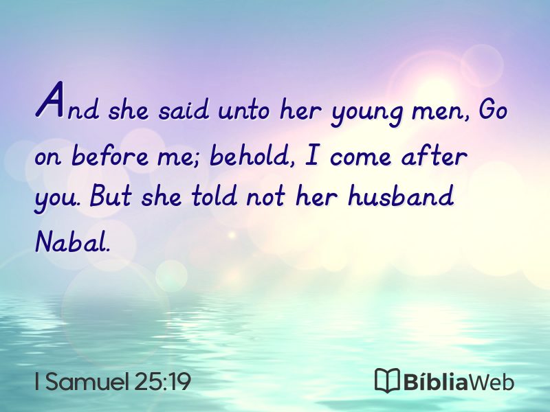 I Samuel 25:19 em imagem para compartilhar