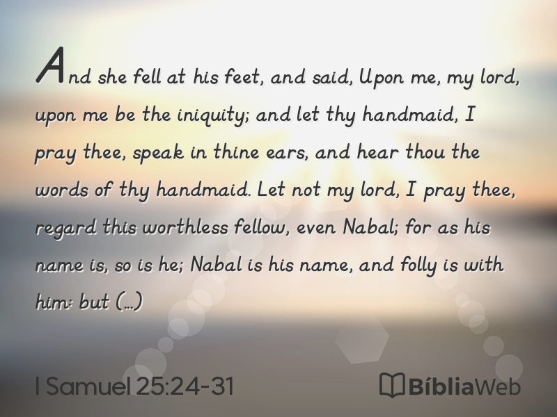 I Samuel 25:24-31 em imagem para compartilhar