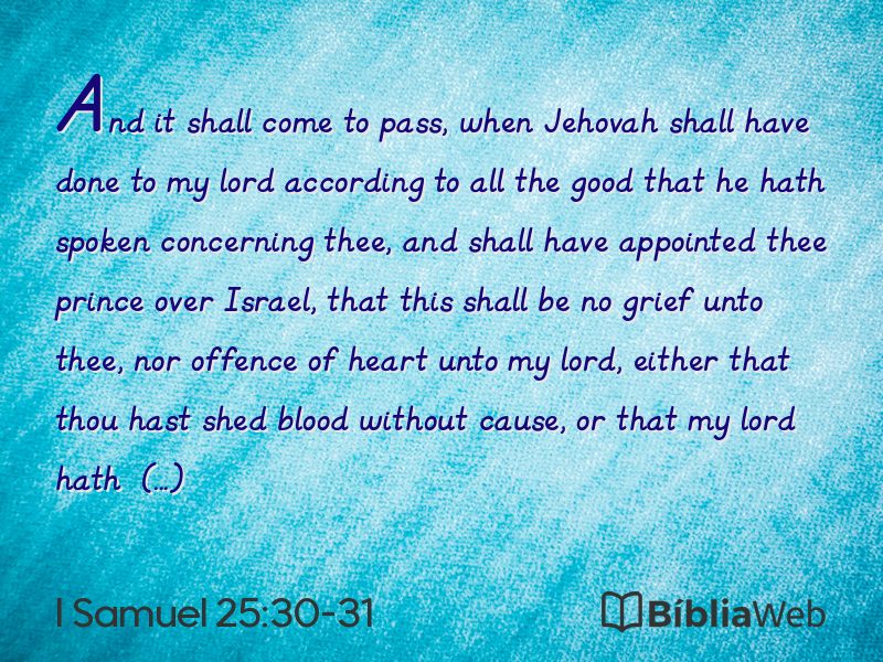 I Samuel 25:30-31 em imagem para compartilhar