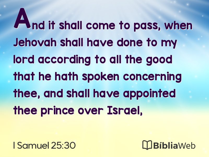 I Samuel 25:30 em imagem para compartilhar