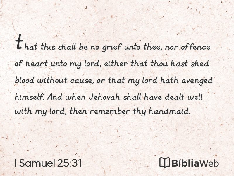 I Samuel 25:31 em imagem para compartilhar