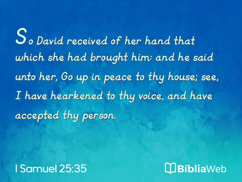 I Samuel 25:35 em imagem para compartilhar
