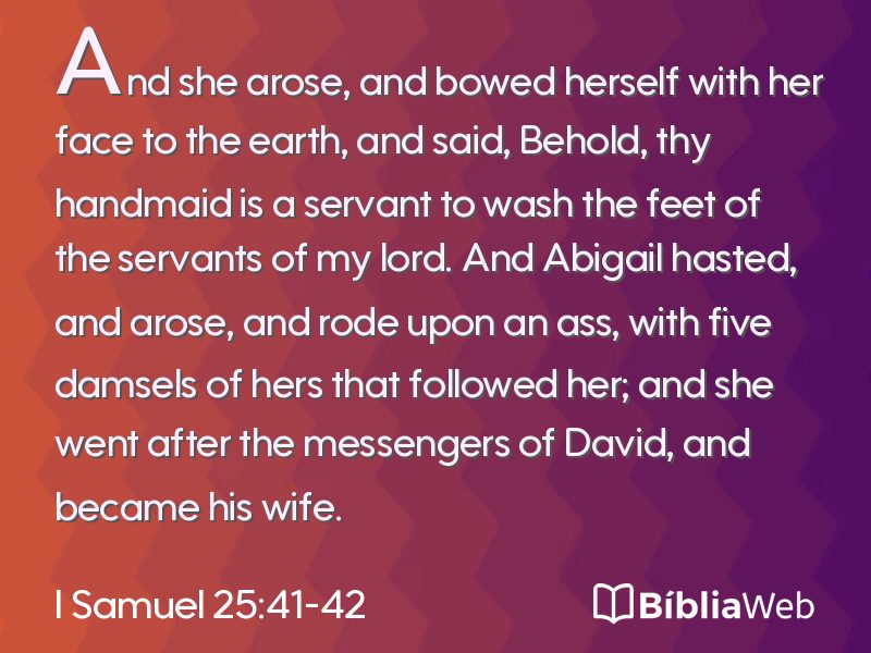 I Samuel 25:41-42 em imagem para compartilhar