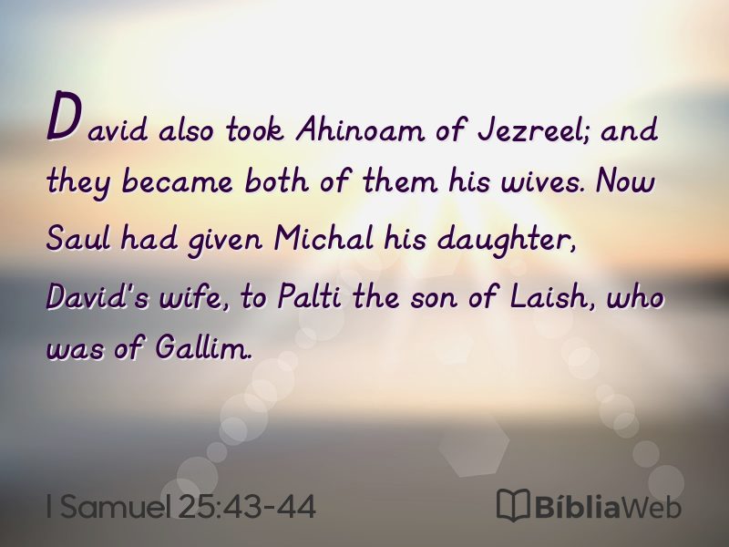 I Samuel 25:43-44 em imagem para compartilhar